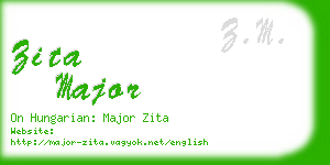 zita major business card